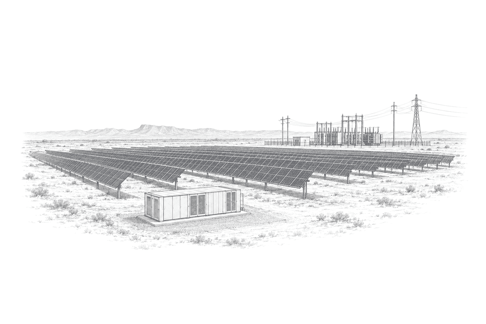 Illustration for: Ammper Proposes an 80 MW Solar-and-Storage Plant in Nuevo León