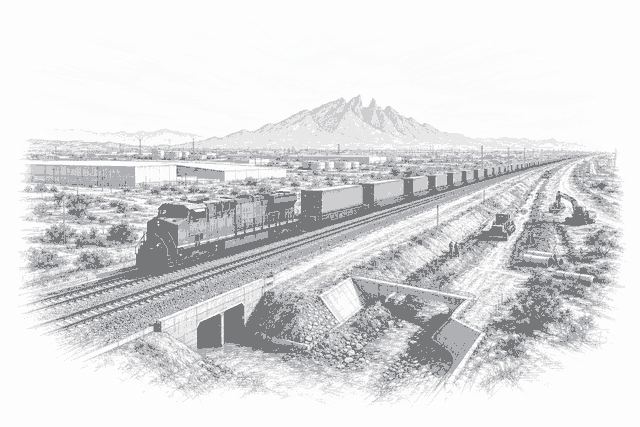 Illustration for: Tren del Norte advances in Nuevo León on a 395.7-km route